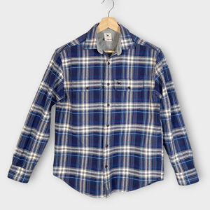 The Black Dog Button Up Shirt Men's SMALL Plaid Heavyweight Twill 100% Cotton